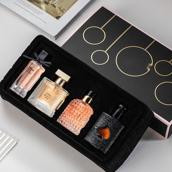 New 520 Valentine's Day Gift Box Perfume Four Piece Set Black Opium Lady Perfume Long Lasting Fresh Fragrance Perfume_ipsvogv.com