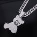 Unisex Popular Jewelry Diamond Painting Oil Cartoon Bear Pendant Cool And Exaggerated Hip Hop Cuban Chain_ipsvogv.com