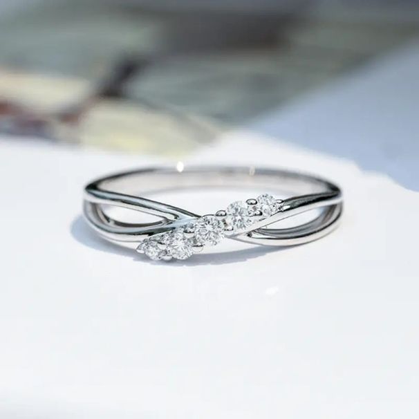 Cao Shi Couple Cross Double Layered Hollow Birthday Gift For Girlfriend Jewelry Simple Micro Inlaid Female Ring_ipsvogv.com