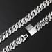 Men's Jewelry Copper Zirconium Hip Hop Necklace Jewelry Trendy Brand 14mm Diamond Shaped Cuban Necklace For Men And Women_ipsvogv.com