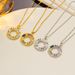 A Niche Design That Does Not Fade. Colorful Crystal Necklace For Women, Rose Gold Full Diamond Round Thin Chain, Elegant_ipsvogv.com
