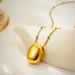 New Simple Fashion Versatile Literary Retro Geometric Stainless Steel Oval Pendant Necklace_ipsvogv.com
