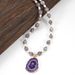 Amethyst Pendant Shell 8 Cm Cut Amethyst Natural Stone Necklace Clavicle Chain Versatile Personality Elegant Ins Style_ipsvogv.com