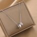 2023 New Couple Titanium Steel Necklace Women's Fashion Titanium Steel Colorless Simple Round Zircon Pendant Jewelry_ipsvogv.com