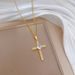 Love 【 】 Cross Light Luxury Charm Gorgeous Full Diamond Necklace Women's Versatile Clavicle Titanium Steel Chain 【 】_ipsvogv.com