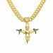 Hip Hop Gold Plated Masked Double Gun Wings Angel Pendant with Cool and Dominant Diamonds Cuban Necklace Jewelry_ipsvogv.com