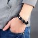 Real leather double-layer stainless steel bracelet, Valentine's Day gift for boyfriend, men's versatile woven_ipsvogv.com