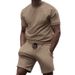 Men's Clothing short sleeve sports casual patchwork round neck fitness suit men's t-shirt_ipsvogv.com