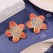 Patek Colorful Oil Drop Earrings Antique Oil Painting New Chinese Flower Earrings Niche Versatile Accessories High End_ipsvogv.com