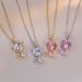 Micro-inlaid Diamond cute kitten necklace girl titanium steel non-fading South Korea fashion trendy all-match fresh_ipsvogv.com