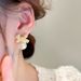 Cao Shi's French Medieval Bow Elegant Flower Season Pearl Earrings, Small Fragrant Earrings_ipsvogv.com
