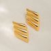 Brass Gold-Plated Earrings Studs Ins Internet Celebrity High-End Simple Geometric Texture Ear Jewelry_ipsvogv.com