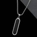 hot selling stainless steel black oil drop geometric long necklace personality simple men's niche pendant jewelry_ipsvogv.com