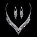 Brilliant Full Diamond Zircon Water Drop Necklace Earrings Bridal Wedding Shooting Jewelry Set_ipsvogv.com