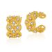 Brass plated K real gold fashionable OL retro ear bone clip inlaid with zircon exquisite light luxury ear clip hollow wide edge design_ipsvogv.com