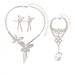 Women’s Jewelry Set Fashion Exaggerated Personality Diamond Bow Necklace Earrings Hand Chain Jewelry Set Personality Necklace Full Of Diamonds_ipsvogv.com