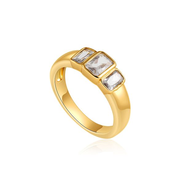 Women’s Jewelry Set Fashionr Retro Light Luxury Vacuum Plated Gold Inlaid Zircon Ring Versatile Niche Design Ring_ipsvogv.com