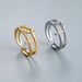 Popular Double Layer Diamond Zircon CZ Cross Ring Female Gold And Silver Index Finger Ring Opening Adjustable Hand Jewelry_ipsvogv.com
