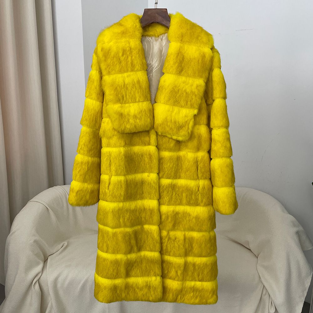 Women's Clothing fur coat winter new style fur coat jacquard craft large lapel fashionable long warm coat for women_ipsvogv.com