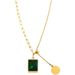 Pulling Necklace Women's Summer New INS Cool Green Pendant Temperament Collar Chain Trend Titanium Steel Jewelry_ipsvogv.com