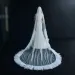 Hair Jewelry V181 Romantic Bridal Veils 1 Tier Lotus Leaf Pleated Edge Long Cathedral Veil With Comb Wedding Bride_ipsvogv.com