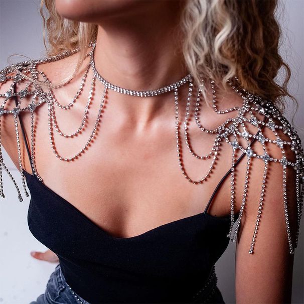 Hot-selling Rhinestone Body Chain, Hip-hop Punk Multi-layer Fringed Shoulder Chain, Stage Performance Accessories Chain_ipsvogv.com