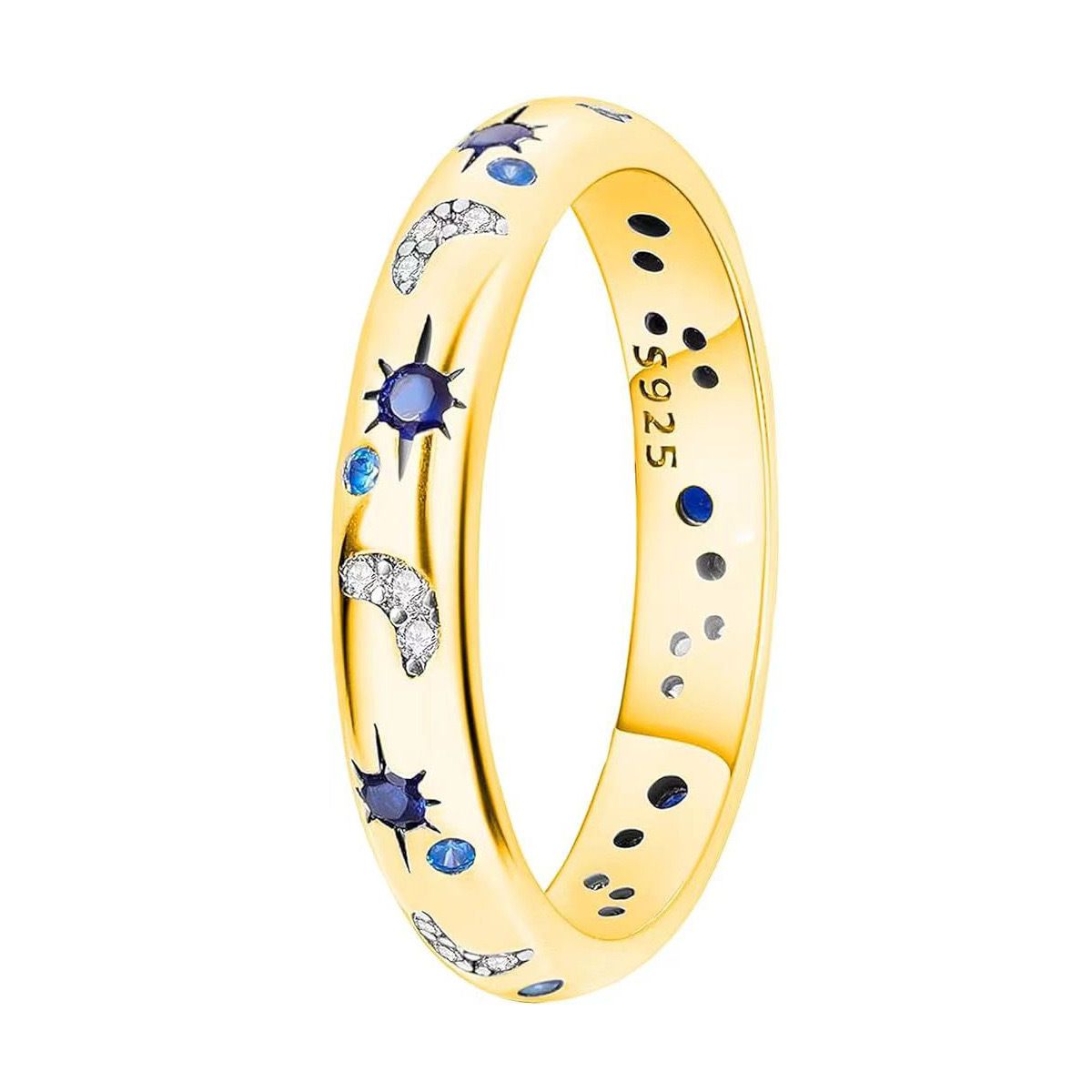 S925 Sterling Silver Female Moon Starry Sky Bright Niche Design High End Designer Model_ipsvogv.com