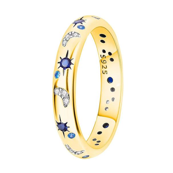 S925 Sterling Silver Female Moon Starry Sky Bright Niche Design High End Designer Model_ipsvogv.com
