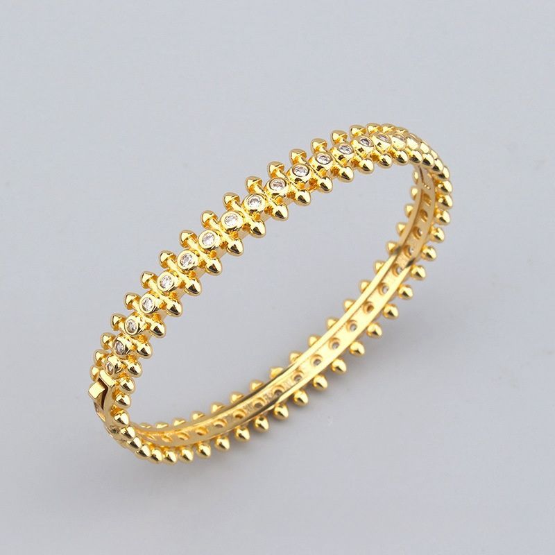 Designer Women's Classic Dia Pyramid Liuding Bullet Set Zircon With Rose Gold Light Bracelet_ipsvogv.com