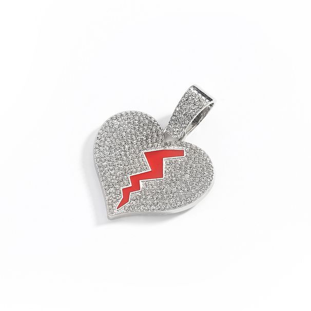 hot Selling New Product, Heart Wrenching Diamond Alloy Pendant, Hip-hop Cuban Chain Necklace, Men's Necklace_ipsvogv.com