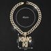 Minimalist KINGKI Letter Pendant Full Of Diamonds Personalized Fashion Light Luxury Cuban Necklace Jewelry_ipsvogv.com