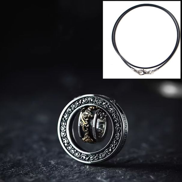 Taiyin's New Pixiu Transit Bead Necklace With Double Ring Men's Trendy Pendant, Fashionable, Simple And Personalized_ipsvogv.com