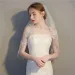 Hair Jewelry Wholesale Short Veil Cheap White Ivory Bridal One Layer Lace Edge Appliqued Veils Wedding Dress 2024 Bride_ipsvogv.com