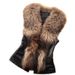 Women's Clothing Adult Vest Fox Fur Collar Pu Vest_ipsvogv.com