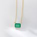 Women's Jewelry S925 Sterling Silver Square Emerald Colored Gemstone Necklace Niche Design Light Luxury Simple Single Diamond Clavicle Chain_ipsvogv.com