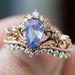 Sanjie Light Luxury Princess Crown Rose Gold Jewelry Inlaid With Water Drop Color Diamond Ring For Women_ipsvogv.com