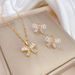 Titanium Steel Earring Set Light Luxury Full Diamond Bow Tie T Zirconia Personalized Style Banquet Earrings Necklace_ipsvogv.com