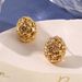 Exaggerated Geometric Pleated Metal Earrings Female Fashion Bean Simple Earrings Ins Personality Earrings_ipsvogv.com