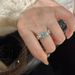 Super Sparkling Blue Zircon Hydrangea Women, Light Luxury, Advanced Design, Versatile For Daily Commuting, Finger Ring_ipsvogv.com
