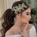 Handmade Hair Comb Headdress Bride Wedding Veil Accessories Alloy Leaf Pearl Flower Insert Comb_ipsvogv.com