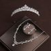 Wedding crown new style headband main wedding crown Korean style high end atmosphere necklace three piece female bride headdress_ipsvogv.com