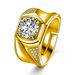 Fashionable Side Symmetrical Diamond Inlay Personalized Ring, Slightly Set With Domineering And Charming Men's Ring_ipsvogv.com