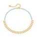Exotic brass plated K real gold tassel pendant niche anklet light blue crystal elegant temperament anklet_ipsvogv.com