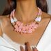 Fashion Clavicle Necklace Double Layer Irregular Shaped Beads Necklace_ipsvogv.com