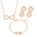 3PCS Jewellery Sets for Women Elegant Infinity Symbol Bracelet Earrings Studs Adjustable Necklace Set with Cubic Zirconia_ipsvogv.com