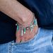 Western Cowboy Style Alloy Bull Head Spearhead Feather Turquoise Beaded Pendant OT Chain Men's Bracelet_ipsvogv.com