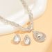 CRYSTAL BRIDE 584 - White Gemstone Bridal Jewelry Set (Necklace & Earrings, Wedding Dress Matching Set)_ipsvogv.com
