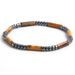 Cylindrical Yellow Tiger Eye Black Chalcedony Natural Stone Beaded Simple Men's Bracelet_ipsvogv.com