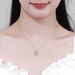 S sterling silver D-color square pack collarbone necklace jewelry Korean version minimalist ins cool style pendant_ipsvogv.com