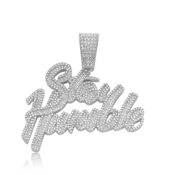 Hip Hop Stay Humble Full Diamond Letter Pendant Men's Personalized Cuban Necklace_ipsvogv.com